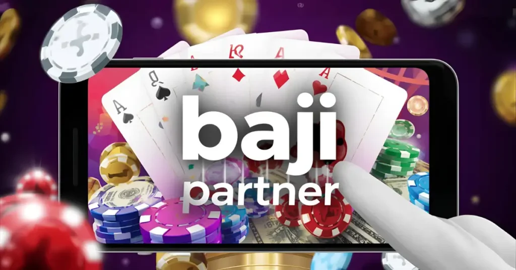 Baji Partner Program – Secure Exciting ৳900,000 Income Now "Roulette wheel or dice mid-roll with smartphone showing padlock for security" baji partner